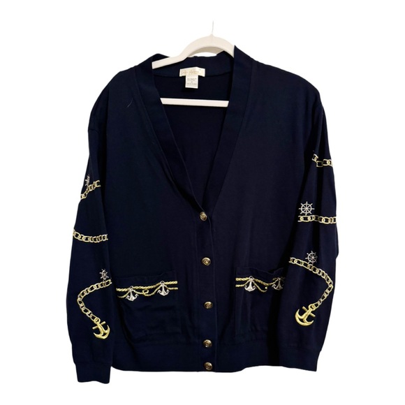 Vintage Piero Verona Nautical Cardigan Sweater - Picture 1 of 5
